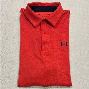 Under Armor Men’s Large Loose Fit The Playoff Polo Hot Coral